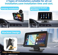 Podofo 7" Hordozható Autórádió IPS Érintőképernyővel - Apple CarPlay, Android Auto, Bluetooth, FM - Univerzális Fejegység Minden Járműtípush 3