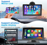 Podofo 7" Hordozható Autórádió IPS Érintőképernyővel - Apple CarPlay, Android Auto, Bluetooth, FM - Univerzális Fejegység Minden Járműtípush 6