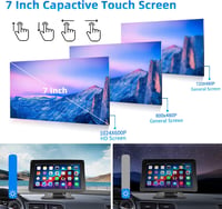 Podofo 7" Hordozható Autórádió IPS Érintőképernyővel - Apple CarPlay, Android Auto, Bluetooth, FM - Univerzális Fejegység Minden Járműtípush 5