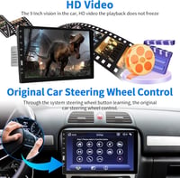 Podofo 9" 1 DIN Autórádió Apple CarPlay és Android támogatással, Bluetooth, FM/AM, Tolatókamera, Kormányvezérlés, Mirror Link, USB csatlakoz 5