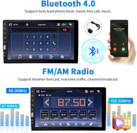Podofo 9" 1 DIN Autórádió Apple CarPlay és Android támogatással, Bluetooth, FM/AM, Tolatókamera, Kormányvezérlés, Mirror Link, USB csatlakoz 4
