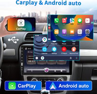 Podofo 9" 1 DIN Autórádió Apple CarPlay és Android támogatással, Bluetooth, FM/AM, Tolatókamera, Kormányvezérlés, Mirror Link, USB csatlakoz 2