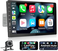 Podofo 9" 1 DIN Autórádió Apple CarPlay és Android támogatással, Bluetooth, FM/AM, Tolatókamera, Kormányvezérlés, Mirror Link, USB csatlakoz 1