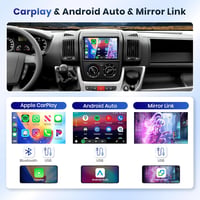 Podofo 9" Autórádió Fiat Ducato 3/Peugeot Boxer 2/Citroen Jumper 2 (2011-2022) - 2G+64G Vezeték Nélküli CarPlay, Android, Bluetooth, GPS, Wi 4