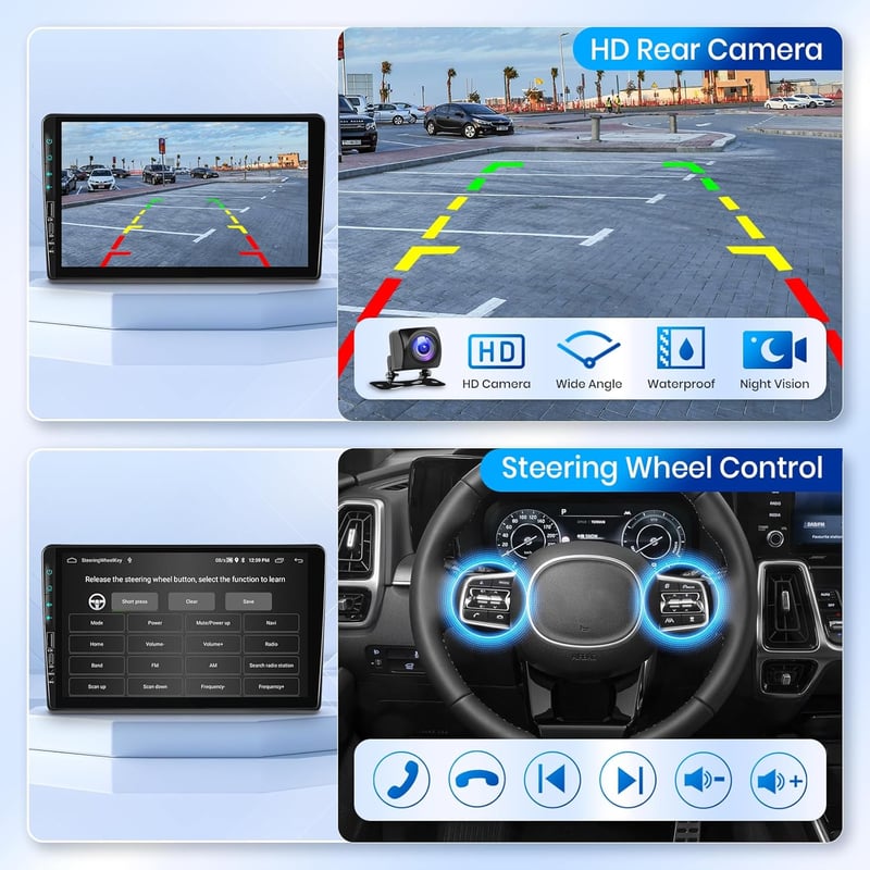 Podofo 9" Autórádió Fiat Ducato 3/Peugeot Boxer 2/Citroen Jumper 2 (2011-2022) - 2G+64G Vezeték Nélküli CarPlay, Android, Bluetooth, GPS, Wi