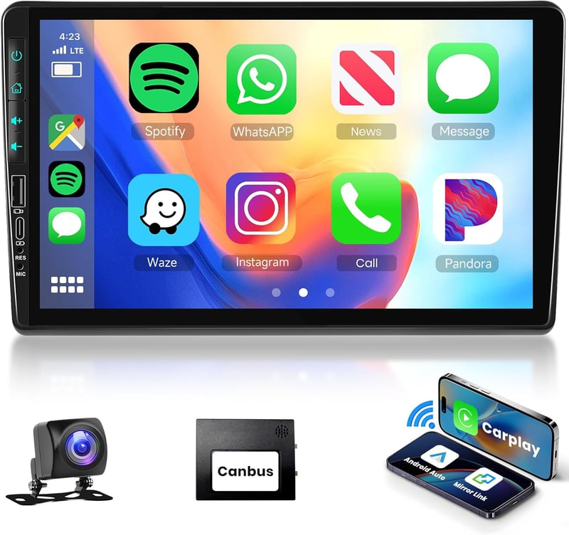 Podofo 9" Autórádió Fiat Ducato 3/Peugeot Boxer 2/Citroen Jumper 2 (2011-2022) - 2G+64G Vezeték Nélküli CarPlay, Android, Bluetooth, GPS, Wi