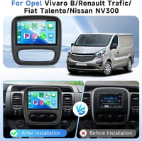 Podofo 9" Autórádió Opel Vivaro B/Renault Trafic/FIAT Talento/Nissan NV300 - Vezeték nélküli CarPlay és Android Auto, 2GB+64GB, GPS, Bluetoo 2