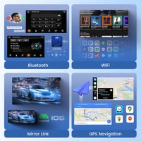 Podofo 9" Érintőképernyős DAB+ Autórádió Peugeot 308/408 (2007-2015) - 2G+64G Vezeték Nélküli CarPlay, Android, GPS, WiFi, Kormányvezérlés,  6