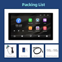 podofo 9" Hordozható Autórádió IPS Érintőképernyővel - Vezeték Nélküli CarPlay, Android Kompatibilis, Bluetooth, FM Adó, 7-32V Tápellátás 7