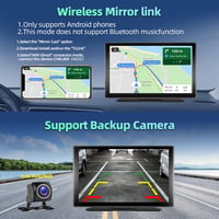podofo 9" Hordozható Autórádió IPS Érintőképernyővel - Vezeték Nélküli CarPlay, Android Kompatibilis, Bluetooth, FM Adó, 7-32V Tápellátás 3