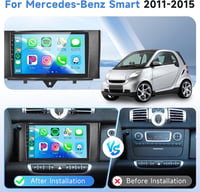 Podofo Autórádió Mercedes-Benz Smart Fortwo (2011-2015) - 9" Érintőképernyő, 2G+64G, Vezeték Nélküli CarPlay, Android, Bluetooth, GPS, WiFi
 2