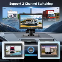 Podofo Tolatókamera Szett - 7" TFT Monitor + Vízálló Kamera 18 IR LED Éjjellátóval - Lakóautó, Busz, Kamion Kompatibilis - 20m Kábellel 2