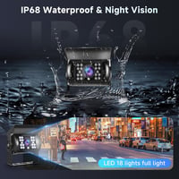 Podofo Tolatókamera Szett - 7" TFT Monitor + Vízálló Kamera 18 IR LED Éjjellátóval - Lakóautó, Busz, Kamion Kompatibilis - 20m Kábellel 3