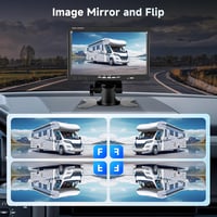 Podofo Tolatókamera Szett - 7" TFT Monitor + Vízálló Kamera 18 IR LED Éjjellátóval - Lakóautó, Busz, Kamion Kompatibilis - 20m Kábellel 6