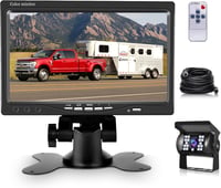 Podofo Tolatókamera Szett - 7" TFT Monitor + Vízálló Kamera 18 IR LED Éjjellátóval - Lakóautó, Busz, Kamion Kompatibilis - 20m Kábellel 1
