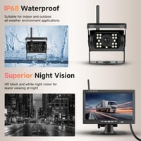 Podofo Vezeték nélküli Tolatókamera szett 1080P HD monitorral, IP68 vízálló, éjjellátó 5
