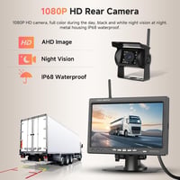Podofo Vezeték nélküli Tolatókamera szett 1080P HD monitorral, IP68 vízálló, éjjellátó 3