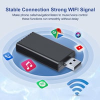Podofo Wireless CarPlay Adapter iPhone-hez, 5.8GHz WiFi, Plug & Play 5