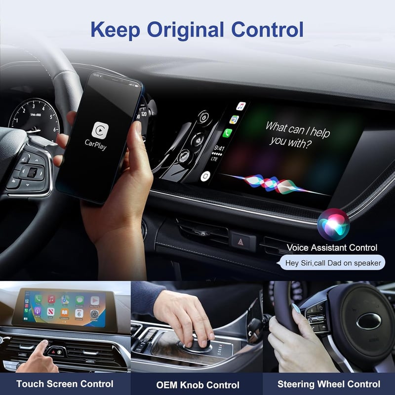 Podofo Wireless CarPlay Adapter iPhone-hez, 5.8GHz WiFi, Plug & Play