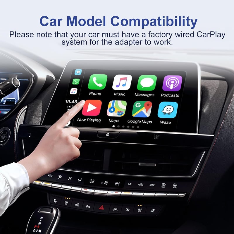Podofo Wireless CarPlay Adapter iPhone-hez, 5.8GHz WiFi, Plug & Play