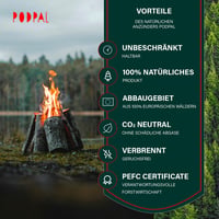 PODPAL Așchii de aprindere pentru toamnă, 200 buc. - 100% lână de lemn și ceară, ecologice, inodore, ideale pentru șemineu, cuptor, grătar și foc de tabără 6