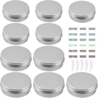 Poeland 10 db alumínium fém doboz szett 30ml 60ml címkékkel és kaparóval 1