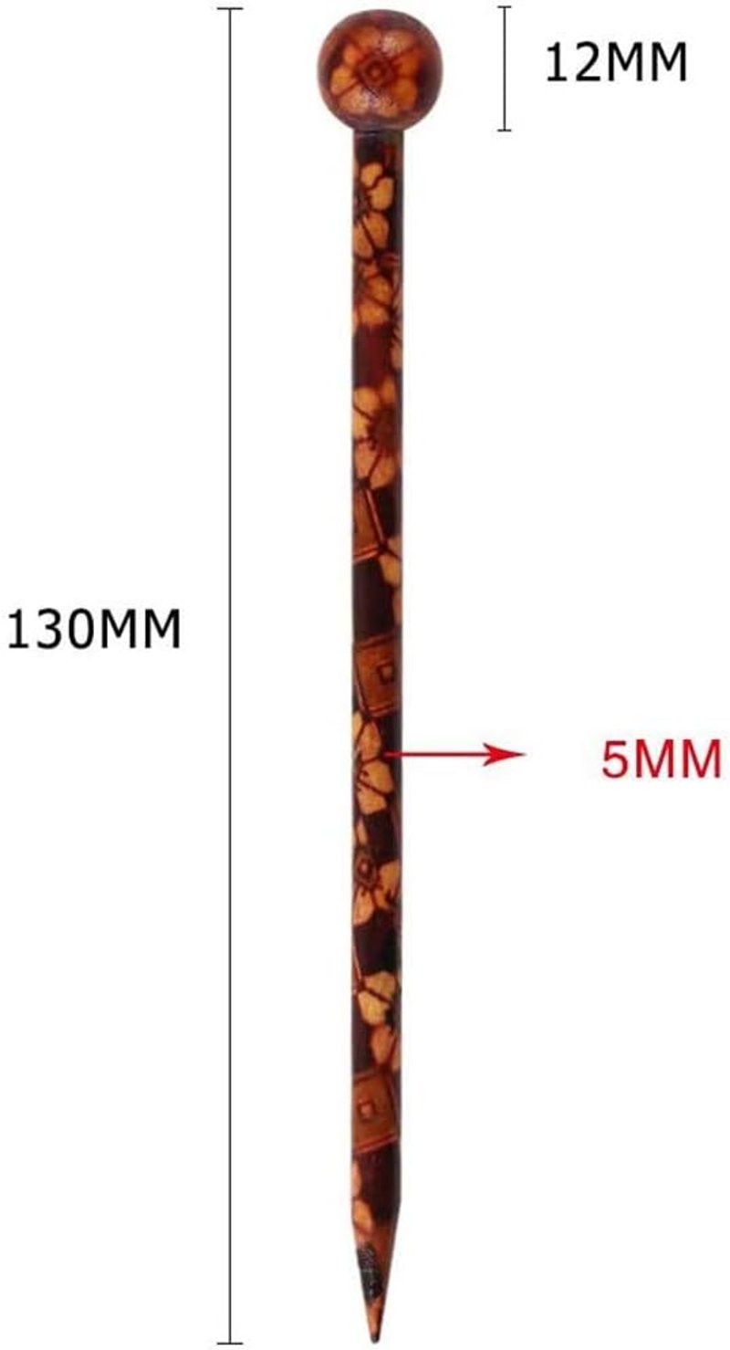 POFET Fa Hajcsipke 12 db Virágmintás Hajstift Nőknek Faragott Fa Hajpin