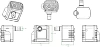 POFET Mini Szubmerzibilis Szivattyú 5-12V 200L/H Napelemes Szökőkút Csendes Motor 2