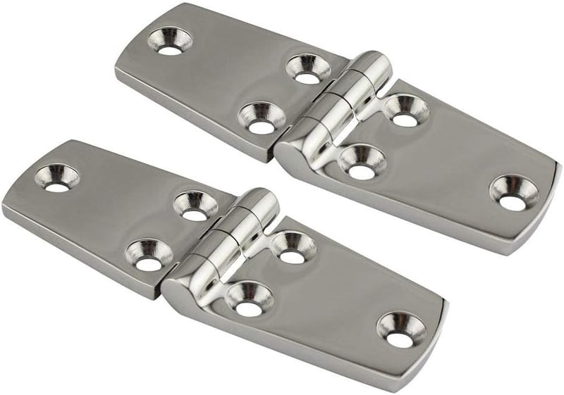 POFET Rozsdamentes Acél Hajó Ajtó Zsanér SUS316 Nehéz Terhelésű 38x102mm 2db