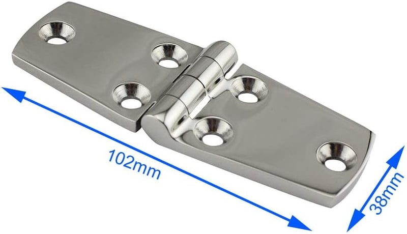 POFET Rozsdamentes Acél Hajó Ajtó Zsanér SUS316 Nehéz Terhelésű 38x102mm 2db