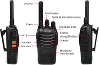 Pofung PT88E PMR446 walkie talkie 16 csatornás VOX fekete 6 darabos rádiókészülék építkezés, étterem és hotel 2
