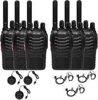 Pofung PT88E PMR446 walkie talkie 16 csatornás VOX fekete 6 darabos rádiókészülék építkezés, étterem és hotel 1