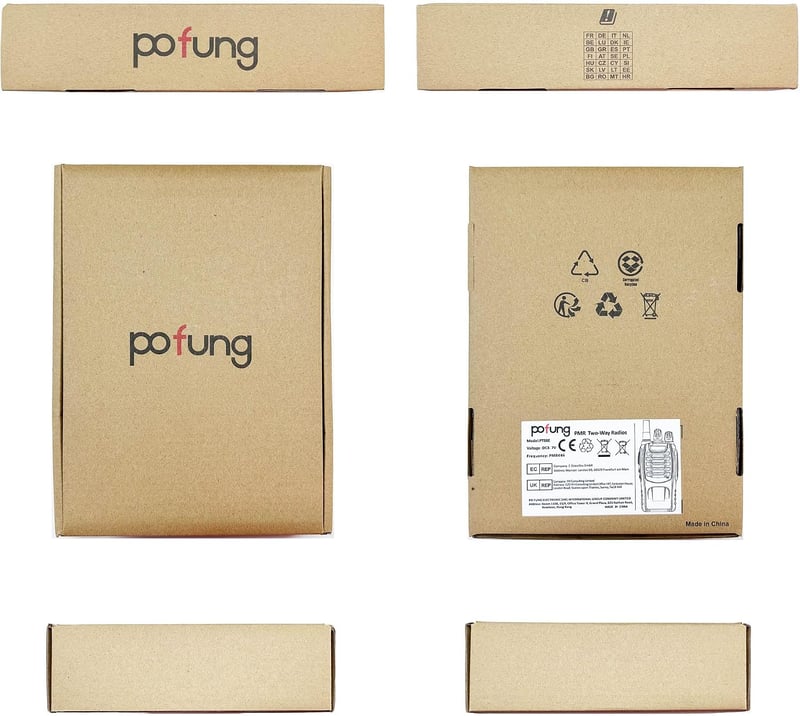 Pofung PT88E PMR446 walkie talkie 16 csatornás VOX fekete 6 darabos rádiókészülék építkezés, étterem és hotel