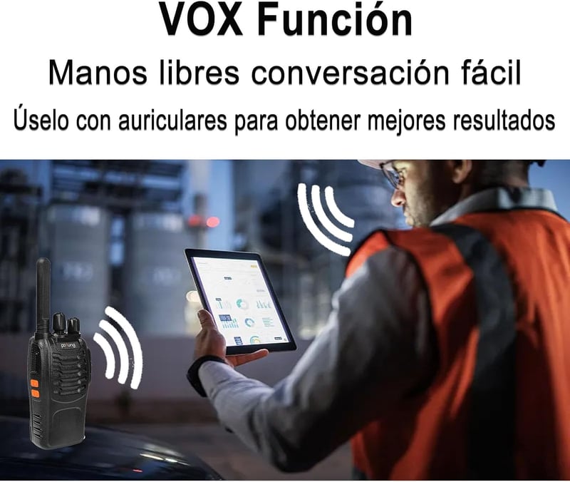 Pofung PT88E PMR446 walkie talkie 16 csatornás VOX fekete 6 darabos rádiókészülék építkezés, étterem és hotel