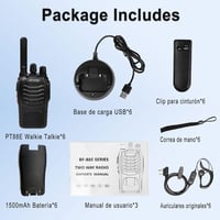 Pofung PT88E PMR446 walkie talkie 16 csatornás VOX fekete 6 darabos rádiókészülék építkezés, étterem és hotel 6