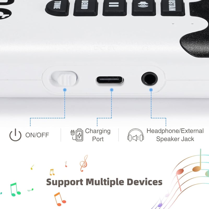 POGOLAB 88 Billentyűs Feltekerhető Zongora - Bluetooth Hordozható Digitális Billentyűzet 14 Demo/128 Ritmus/128 Hangzás, Kezdőknek