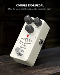 POGOLAB Kompresszor Gitárpedál - Analóg Effekt Sustain-Attack-Level Szabályzókkal, True Bypass, Könnyű Alumínium Ház, Blues-Rock-Pop Stíluso 4