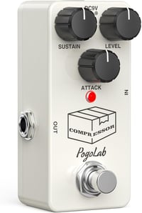POGOLAB Kompresszor Gitárpedál - Analóg Effekt Sustain-Attack-Level Szabályzókkal, True Bypass, Könnyű Alumínium Ház, Blues-Rock-Pop Stíluso 1