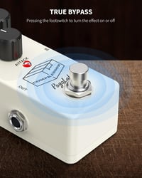 POGOLAB Kompresszor Gitárpedál - Analóg Effekt Sustain-Attack-Level Szabályzókkal, True Bypass, Könnyű Alumínium Ház, Blues-Rock-Pop Stíluso 5