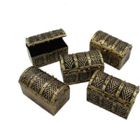POHOVE 10 db Mini Kalóz Kincsesláda Antik Ékszertartó Tárolo Szett 8x5cm 4