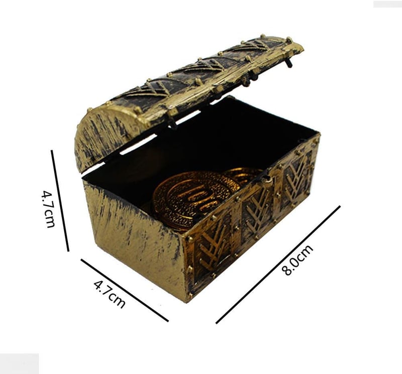POHOVE 10 db Mini Kalóz Kincsesláda Antik Ékszertartó Tárolo Szett 8x5cm