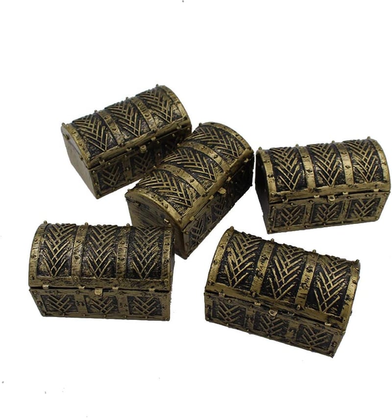 POHOVE 10 db Mini Kalóz Kincsesláda Antik Ékszertartó Tárolo Szett 8x5cm