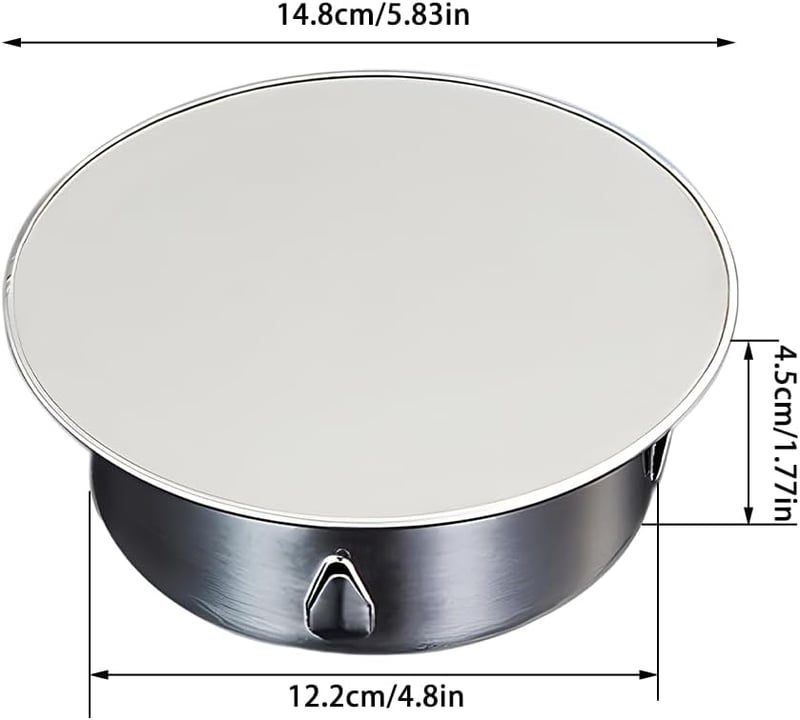 POHOVE Kéményfedő Lemez 120-130 mm Átmérőjű Csövekhez - Rozsdamentes Acél Kéménytakaró Fali Nyílásokhoz, 45 mm Mélységű - Silver