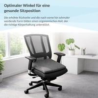 Pernă ortopedică cu pană POKAR - pernă ergonomică pentru șezut - gri - 38x38 cm 3
