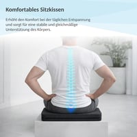 Pernă ortopedică cu pană POKAR - pernă ergonomică pentru șezut - gri - 38x38 cm 5