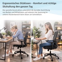Pernă ortopedică cu pană POKAR - pernă ergonomică pentru șezut - gri - 38x38 cm 2