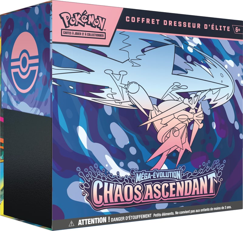 Pokémon Ascending Chaos Elite Trainer Box – 9 balíčkov, 1 promo karta a prémiové herné príslušenstvo