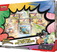 Pokémon Deluxe Pin kolekcia Prví Mega evoluční partneri Transcendentní hrdinovia – 3 lesklé promo karty, 1 deluxe odznak a 5 booster balíčkov 3