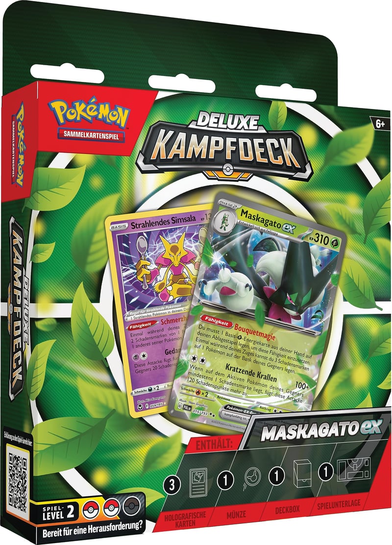 Pokémon Zberateľská kartová hra: Deluxe bojový balíček Maskagato-ex – Okamžite hrateľný balíček so 60 kartami a príslušenstvom