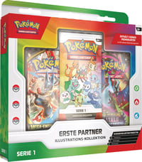 Pokémon Illusztráció Gyűjtemény Első Partner 1-es sorozat 3 promókártya 2 erősítőcsomag 1 matricalap Pokémon kártyajátékhoz 1